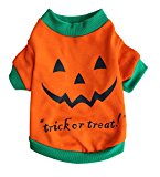 Scheppend Pet Puppy Halloween Party Pumpkin Costume Funny Dog Cat T-Shirts Apparel,M