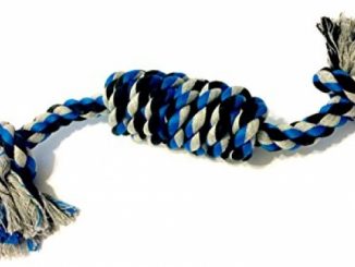 Dog Tugging Rope by Mary & Kate Pets – Large Knot – All Cotton Toy – Cleans Gums and Flosses Teeth – Sturdy – Great for Tug of War or Fetch – Make Puppy Training Fun – All Breeds and Teething Puppies