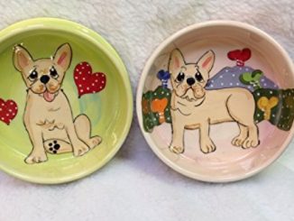 French Bulldog 8″/6″ Pet Bowls for Food/Water, Personalized at no Charge. Signed by Artist, Debby Carman. Reviews