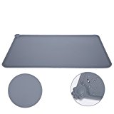 Medium Dog Food Mat - FDA Approved Silicone, OUMAL Waterproof Non-Skid Bowl Mat