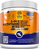 Multivitamin 5 in 1 Chews for Dogs - Glucosamine, Chondroitin & OptiMSM for Joints - Fish Oil for Skin & Coat + Digestive Enzymes & Probiotics - CoQ10 for Heart Support + Immune Vitamins - 90 Count