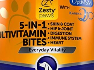 Multivitamin 5 in 1 Chews for Dogs – Glucosamine, Chondroitin & OptiMSM for Joints – Fish Oil for Skin & Coat + Digestive Enzymes & Probiotics – CoQ10 for Heart Support + Immune Vitamins – 90 Count