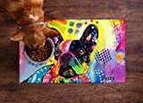 Drymate Personalized Pet Placemat, Dean Russo Designs, Custom Dog Food Mat, Cat Food Mat, Zorb-Tech Anti Flow Technology for Surface Protection (USA Made) (Small - 12