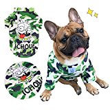 iChoue Pet Dogs Clothes T-Shirt French Bulldog Camouflage Costume Shirts Cotton Puppy Coats English Bulldog Clothing - Camouflage/Size L