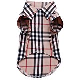 Small Dog Puppy Shirt Clothing Big Cat Cotton Lapel Costume Polo Apparel - Fitwarm Western Plaid Dog Clothes for Pet