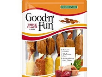 Good ‘n’ Fun Triple Flavor Kabob, Rawhide Chew, 6-Count