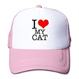 HILLR I Love My Cat Mesh Cap Pink