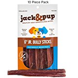 Jack&Pup 6” Premium Grade Junior Bully Sticks Odor Free Dog Treats (10 Pack) – 6” Long All Natural Gourmet and Tender Dog Treat Chews – Fresh and Savory Beef Flavor – Long Lasting Treat