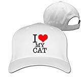 HILLR I Love My Cat Baseball Cap White