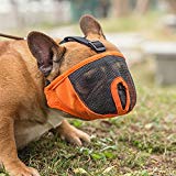 Dog Muzzles for Short Snout Dog, Breathable Mesh Dog Muzzle for Bulldog and Short-snouted Breeds to Anti-biting, Barking and Licking (XL, Orange)