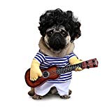 Teddy Dog Halloween Costume Cute Funny Pet Guitar Player Dress up Party Clothes, M