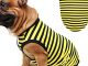 iChoue Dog Clothes Vest Tee Shirt for French Bulldog Pug Boston Terrier Frenchie- L Yellow Black Stripe