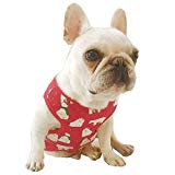 Stock Show Pet Dog Summer Vest, Cute Bear Pattern Teddy French Bulldog Dog 100% Cotton Fashion T-Shirt Breathable Sleeveless Summer Dog Clothes Small Medium Dogs Puppy, Red