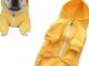 Meioro Dog Clothes Hoodies Pet Cat Warm Soft Cotton Zipper Sweater Coat French Bulldog Pug (XL, Yellow)