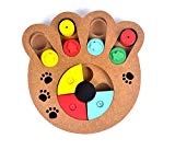 Food Treated Wooden Toy, Pet IQ Training Toy, Wood Hide & Seek Intelligence Toy, for Dogs, Cats and Other Pets (Paw Style)