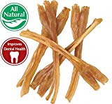 7-9” Beef Tendon Chews for Dogs (10 sticks) | Natural Beef Strap Odorless Tendon Treats | Cleans Teeth | Free-Range, Grass-Fed Premium Beef | Free of Artificial Ingredients, Colors, and Flavors