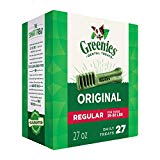 Greenies Original Regular Size Dental Dog Treats, 27 Oz. Pack (27 Treats)