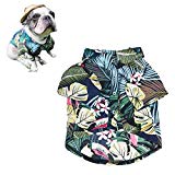 Meioro Pet Clothes Dog Clothes Comfortable Dog Shirt Hawaiian Style Seaside Resort Style Cotton Material Puppy French Bulldog Pug (M, Type-2)