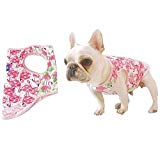 Stock Show Pet Dog Summer Vest, Camouflage Pattern Cute Teddy French Bulldog Dog 100% Cotton Fashion T-Shirt Breathable Sleeveless Summer Dog Clothes for Small Medium Dogs Puppy, Pink