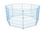 Blue 24 Tall Dog Playpen Crate Fence Pet Kennel Play Pen Exercise Cage -8 Panel