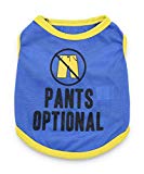 DroolingDog Pet Dog Shirt Funny Clothes Puppy Tshirt Vest for Small Dogs, Small, Blue