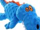 goDog Gators With Chew Guard Technology Tough Plush Dog Toy, Blue, Large