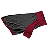 Tooth & Honey Large Dog Clothes/Big Dog Clothing/Sun Shirt/Allergy Shirt/Lightweight Dog Shirt/Surgery Recovery Shirt/Pitbull Clothing/Dark red and Grey (Medium)