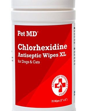 Pet MD Chlorhexidine Wipes XL with Aloe for Dogs and Cats - Antiseptic and Antifungal Wipes for Skin Infections, Hotspots, Acne Ringworm and More - 70 XL Wipes