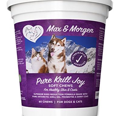 Pure Krill Joy, Antarctic Krill Oil Soft Chews For Dogs, Rich in Omega 3 and Antioxidants, Unique Shed Reducing Formula, Improves Skin and Coat, Low Allergen, Made In The USA, 60 Soft Chews.