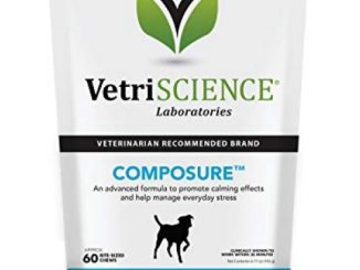 VetriScience Laboratories Composure, Calming Support for Dogs, Naturally Sourced Chews to Provide Anxiety Relief for Anxious & Nervous Dogs. 60 Bite Sized Chews