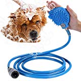 Sanlan Pet Bathing Tool, Massage and Scrubber in-One for Dog cat pet Shower Sprayer, Adjustable Handheld Grooming Shower Head Brush for Indoor and Outdoor