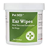 Pet MD - Dog Ear Cleaner Wipes - Otic Cleanser for Dogs to Stop Itching, Yeast and Mites with Aloe and Eucalyptus - 100 Count