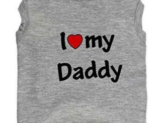 DroolingDog Dog Shirt Medium Dog Clothes I Love My Daddy Pattern Pet T Shirts for Medium Dogs, XL, Grey