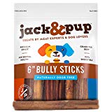 Jack&Pup 6-inch Premium Grade Odor Free Bully Sticks Dog Treats [Thick], (5 Pack) - 6