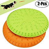 Legendog 2 Pcs Dog Flying Disc Rubber Catcher Toy 9 Inch Large Dog Toys(Green&Orange) 