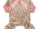 Fitwarm® Leopard Ribbon Soft Velvet Dog Pajamas for Pet Dog Clothes Comfy Pjs, X-small