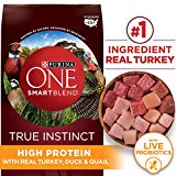 Purina ONE High Protein, Probiotics, Grain Free Dry Dog Food, Smartblend True Instinct Turkey, Duck & Quail - 24 lb. Bag