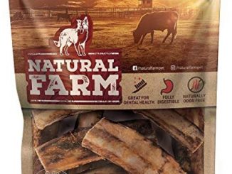 Natural Farm 6-Inch Beef Rib Dog Chew Bones (8-Pack) Grass Fed, Farm-Raised Cattle | Slow-Roasted Flavor | Low Odor for Indoor, Outdoor Chewing | Promotes Dental Health