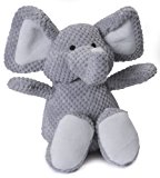 goDog Checkers Elephant With Chew Guard Technology Tough Plush Dog Toy, Grey, Large