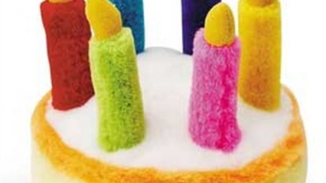 Multipet Plush 5.5-Inch Musical Birthday Cake Dog Toy