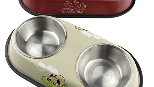 BECKY,Dog Bowl SET OF 1/2 For Dog Premium Stainless Steel Pet Bowl Food & Water Bowls 13.5-15.1 inch for small Medium Large Dog,Double Dinner Pet Bowl Non-slip Rubber Base BECKY,Dog Bowl SET OF 1/2 For Dog Premium Stainless Steel Pet Bowl Food & Water Bowls 13.5-15.1 inch for small Medium Large Dog,Double Dinner Pet Bowl Non-slip Rubber Base