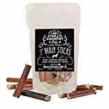 Bully Sticks Dog Chews 3 Inch 10 Count Made in the USA by Hill Country Pets