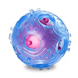 Multi-Layer Dog Chew Ball, ATESSON Flexible Rubber Teeth Cleaning Toy for Puppy Small Dog Teething Chewing Interactive Retrieve Training, Interlace Design Easy to Grip, 2.5 Inch, Blue and Pink