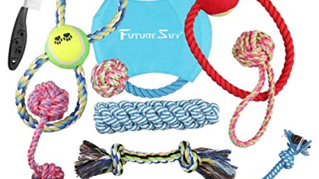 Futuresky Pubby Dog Toys 10 Pack Gift Set Ball Rope and Chew Squeaky Toys Variety Pet Puppies Toys set for Small and Medium Doggie