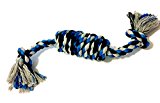 Dog Tugging Rope by Mary & Kate Pets - Large Knot - All Cotton Toy - Cleans Gums and Flosses Teeth - Sturdy - Great for Tug of War or Fetch - Make Puppy Training Fun - All Breeds and Teething Puppies