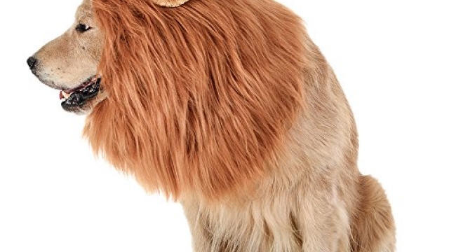 TOMSENN Dog Lion Mane – Realistic & Funny Lion Mane for Dogs – Complementary Lion Mane for Dog Costumes – Lion Wig for Medium to Large Sized Dogs Lion Mane Wig for Dogs