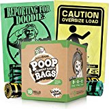 Funny Poop Bags - Large, Leak-Proof, Earth-Friendly EPI - for Dogs, Cat Litter, and Pet Waste - Refill Rolls - Scented
