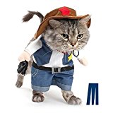 Mikayoo Pet Dog Cat Halloween costumes,The Cowboy for Party Christmas Special Events Costume,West CowBoy Uniform with Hat,Funny Pet Cowboy Outfit Clothing for dog cat(S)