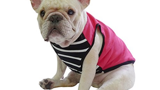 Frenchie Pet Clothing Peach Color with Black and White Classic Stripe Dog Cloth for French Bulldog or Pug Wear Reviews