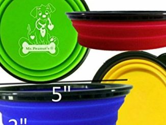 Mr. Peanut’s Collapsible Dog Bowls, Set of 4 Colors, Dishwasher Safe BPA FREE Food Grade Silicone Portable Pet Bowls, Foldable Travel Bowls for Feed & Water on Journeys, Hiking, Kennels & Camping